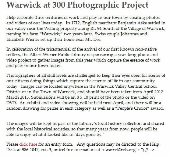 warwick at 300 photographic Project